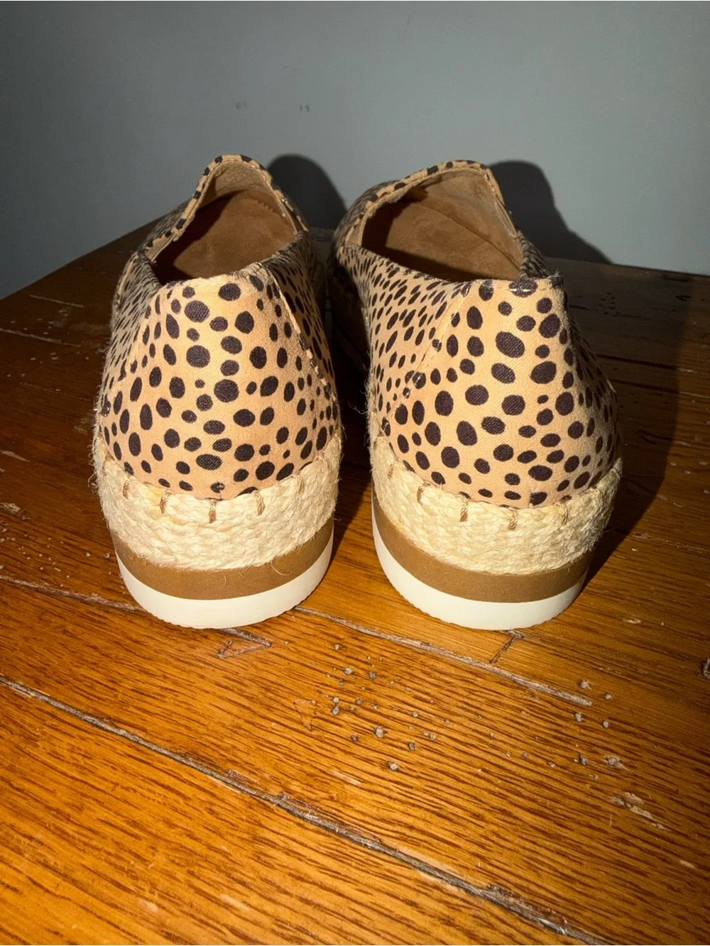 Dr. Scholl's Tan Espadrille Slip-Ons with Black Spot Print